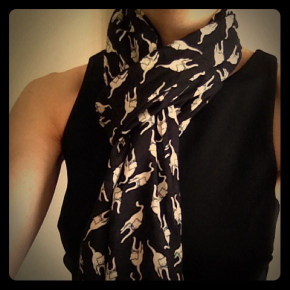 Black and white cat scarf
