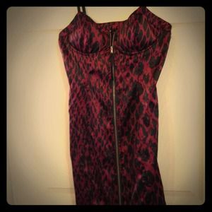 Leopard print zip up dress