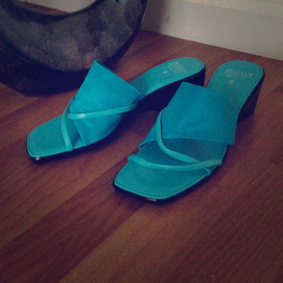 Italian wedge slip on sandals. Super comfy.