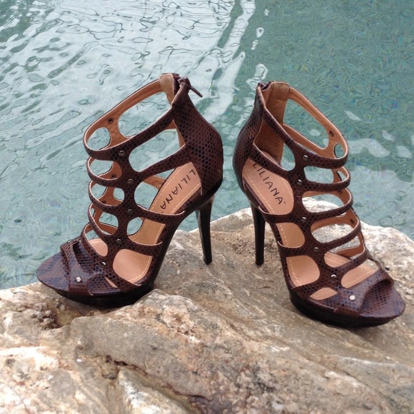 Liliana Shoes - Brown high heel gladiator sandal