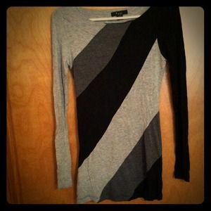 Black and grey striped long sleeve shirt