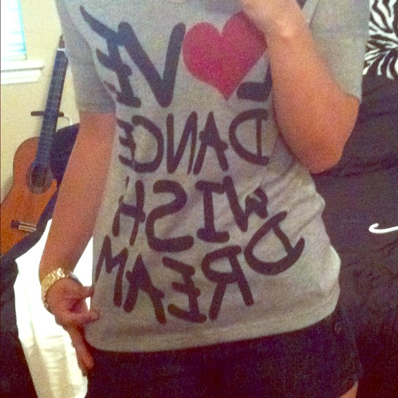 Love dance wish dream over sized tee