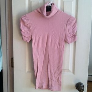 Bebe Pink short sleeve turtleneck