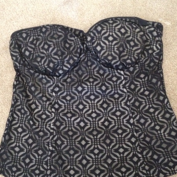 Charlotte Russe corset top. Black over tan
