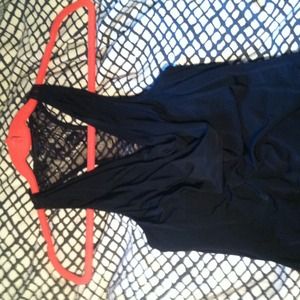 Black Guess party top with lace accents
