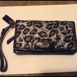 Coach Cheetah Print Wristlet Wallet