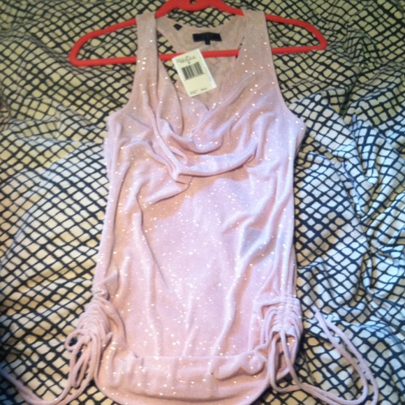 Guess sparkley pink party top