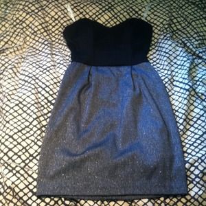 Guess black and grey strapless dress