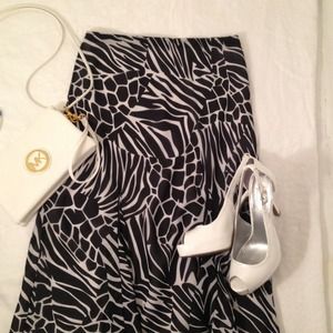 Black and White lined skirt size small