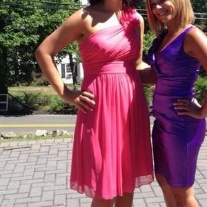 Pink one shoulder dress