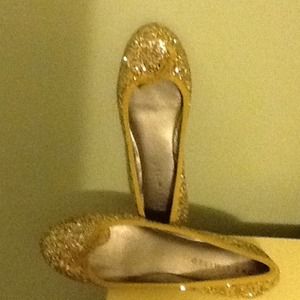 Gold sequin flats