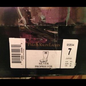 SOLD!!! Ralph Lauren silver rain boots