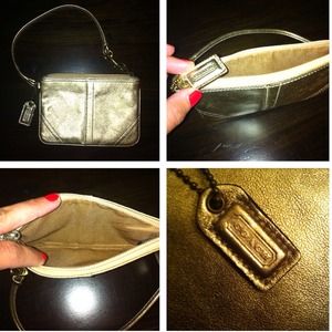Metallic gold Coach wristlet Metallic gold Coach wristlet