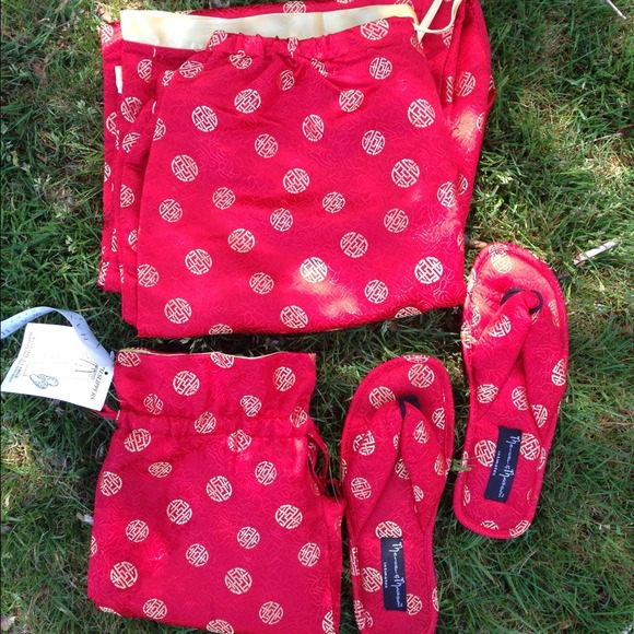 Oriental Pajama, slippers & bag set - Picture 1 of 4