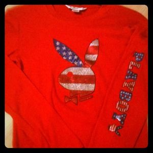 Red long sleeve cotton shirt ( playboy) bunny
