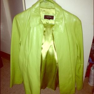 Green leather jacket!