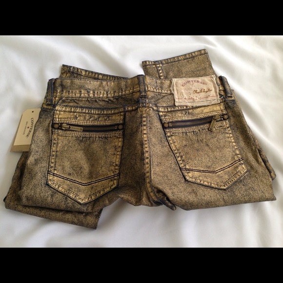 CONVERSE JOHN VARVATOS Gold Foil Metallic Skinny - Picture 2 of 4