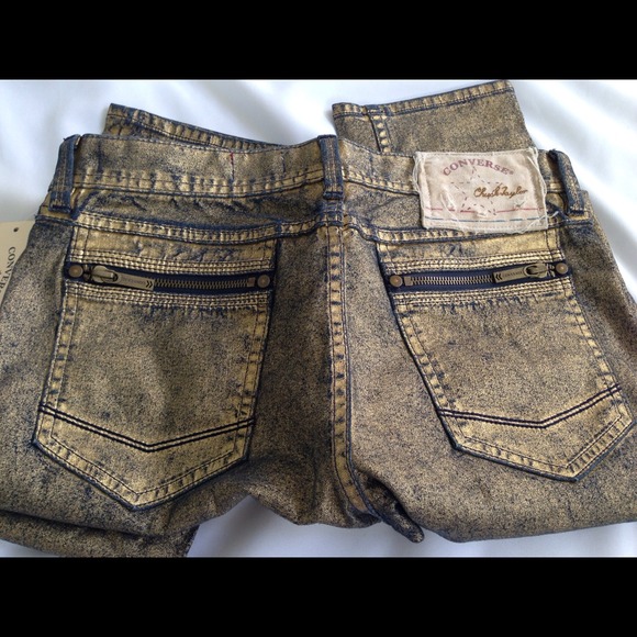 CONVERSE JOHN VARVATOS Gold Foil Metallic Skinny - Picture 4 of 4