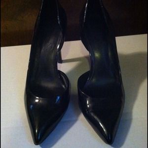 Black patent leather stilletos