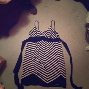 XX ON HOLD XX Navy and White chevron dress
