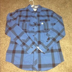 👦Men's Black & Blue Plaided Shirt