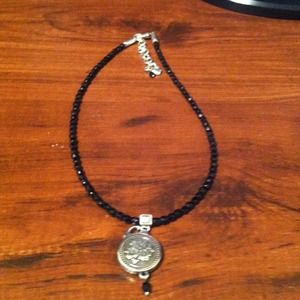 Black beaded necklace