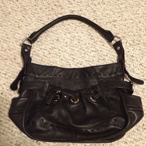 B Makowsky black small leather shoulder bag