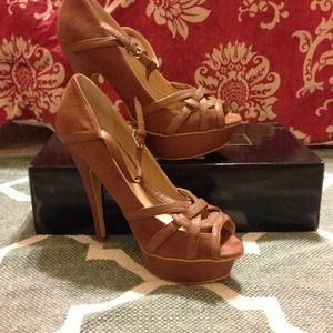 Collin Stewart strappy suede 4" inch heals