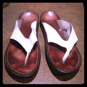 REDUCED. White leather sandals