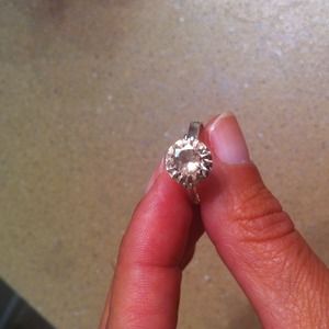 Sterling ring with pink stone.