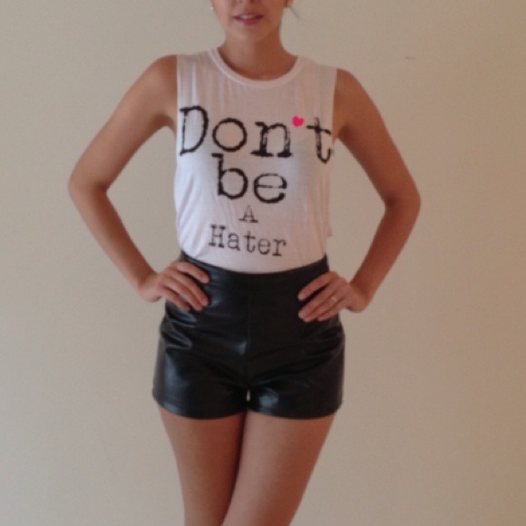 SOLDinBUNDLE Don't be a Hater White Top Small - Picture 2 of 3