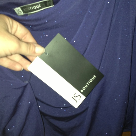 NWT!! Beautiful navy one shoulder dress - Picture 2 of 2