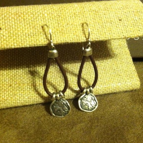 **SOLD**  sterling silver and leather earrings
