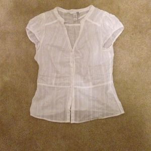 NWOT Very cute, flattering, white, sheer blouse!