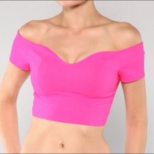 Pink fitted crop top. Brand New!