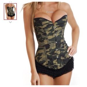 Camouflage couture corset w/ matching g-string
