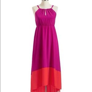 Pink & Orange Maxi Dress