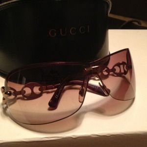 Gucci shield sunshades brown
