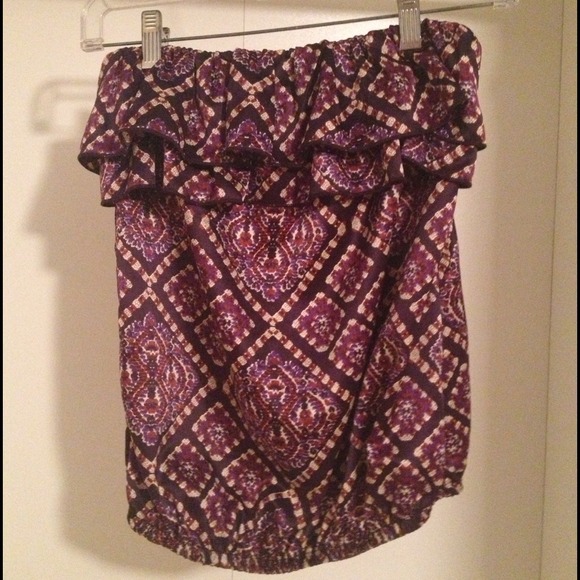 Strapless top with open back detail