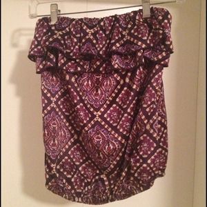 Strapless top with open back detail