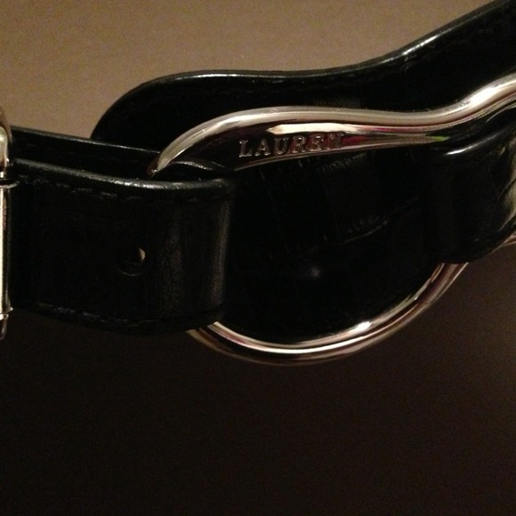 Black Ralph Lauren Leather Belt Lg