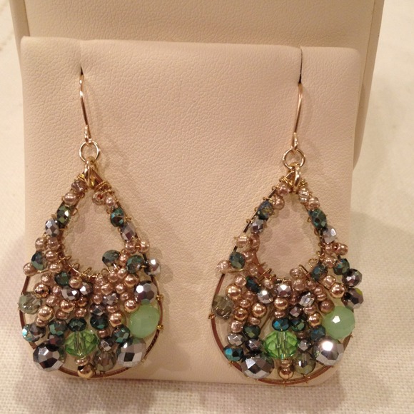 SOLD Wired teardrop earrings