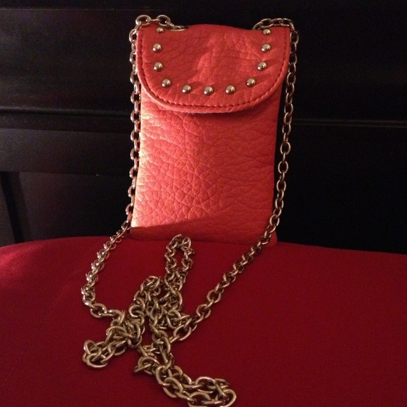 Pink Leather Accessories Bag