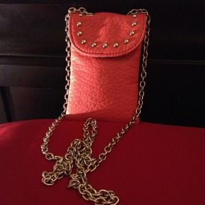 Pink Leather Accessories Bag