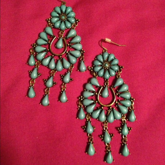 ❌sold❌in bundle Turquoise Chandelier Earrings