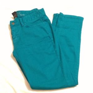 Teal skinny jeans