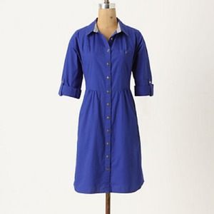 Anthropologie Blue Shirtdress