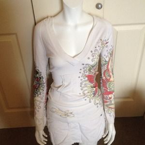 Authentic Ed hardy mermaid tunic hoodie sweater