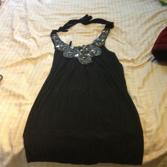 Black jeweled top