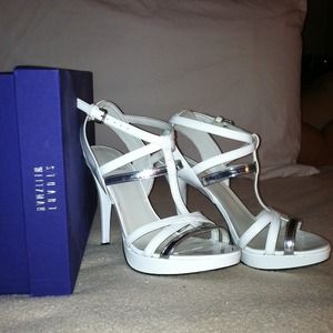 Stuart Weitzman white patent heels